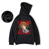 Goth Funny Finger Crossed Graphic Print Men Hoodies Casual Y2K Streetwear
