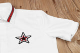 New 2021 Luxury Men Classic Embroidered stars stripes Ribbon Fashion Cotton Casual Shirts Shirt High Quality Short Sleeves A118