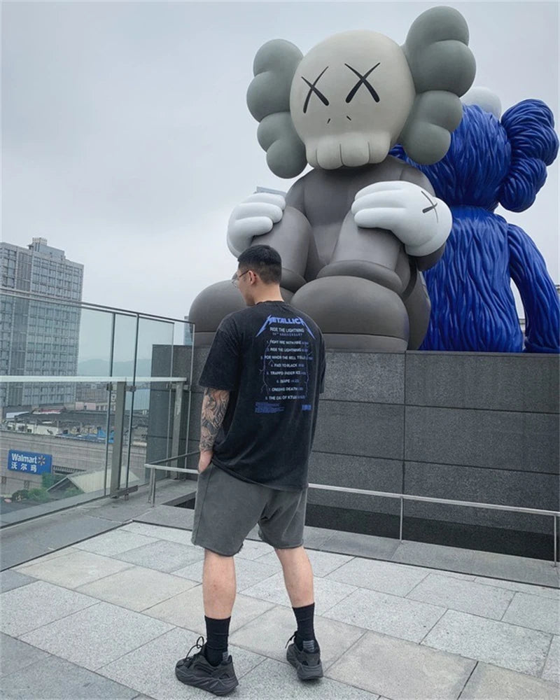 Y2k Aesthetic print tee – Summer Vintage High Street Wash Lightning Print T Shirt Vint