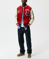 leather varsity coat, fall winter style, men's streetwear fashion, oversized urban jacket, high quality cold-weather coat