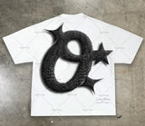 Street Hip-hop Rock Cartoon Anime Print Oversized Short-sleeved T-shirt Y2k Harajuku Gothic Punk Casual Loose Men Women Clothing