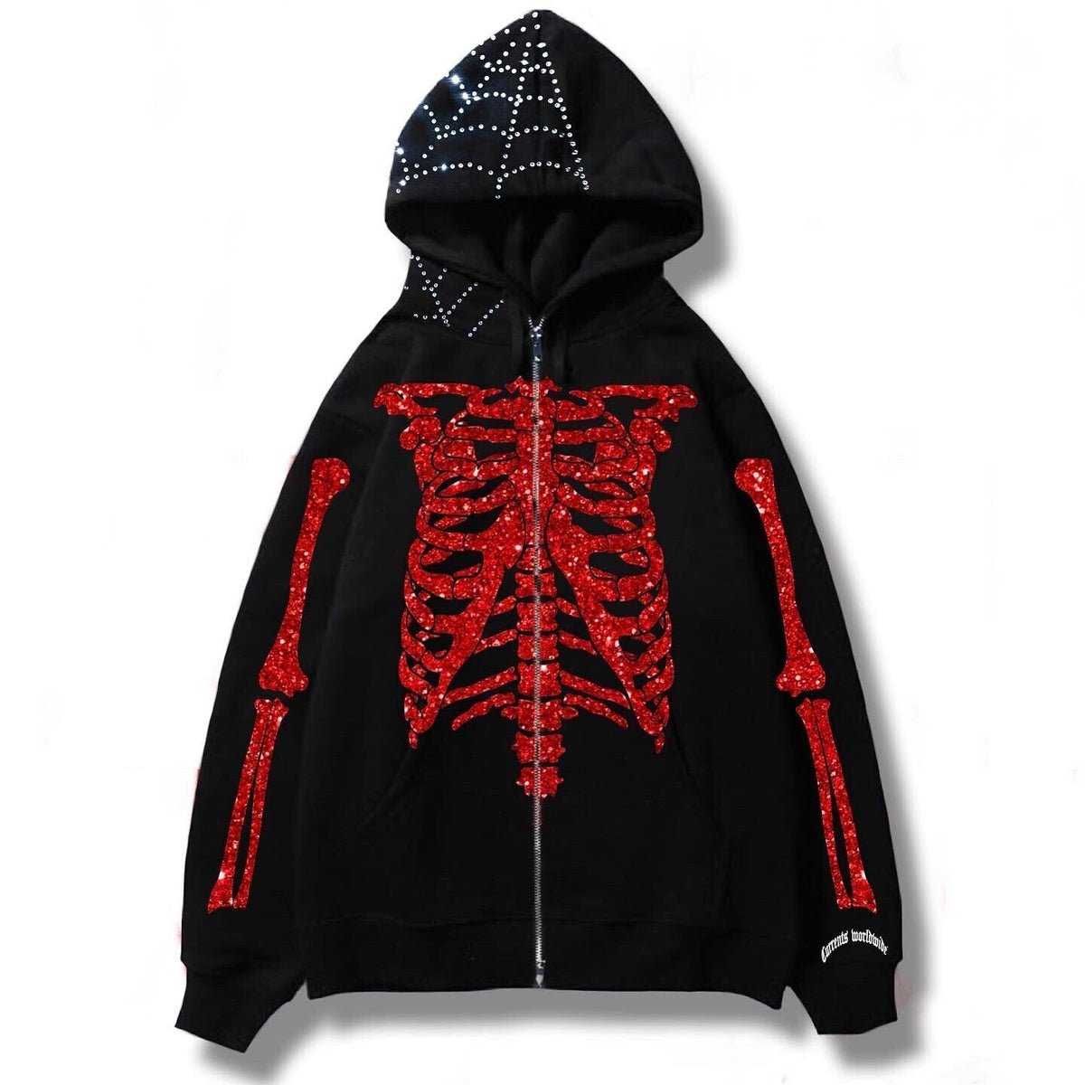 "Rhinestones" Graphic Unisex Streetwear Vintage Women Men Y2K Hoodie