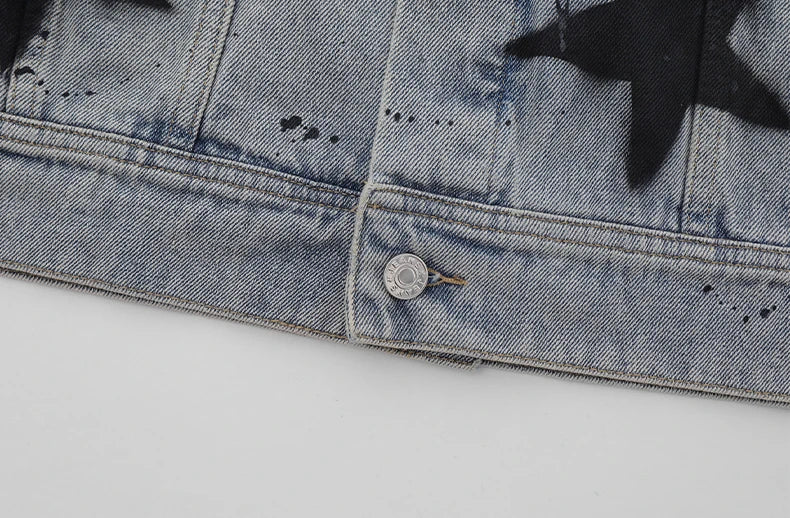 stars graffiti printed denim jackets mens fashion hip hop long sleeve coats outerwear y2k new casual streetwear jeans nan jac - variant style 74fc76 for streetwear fashion