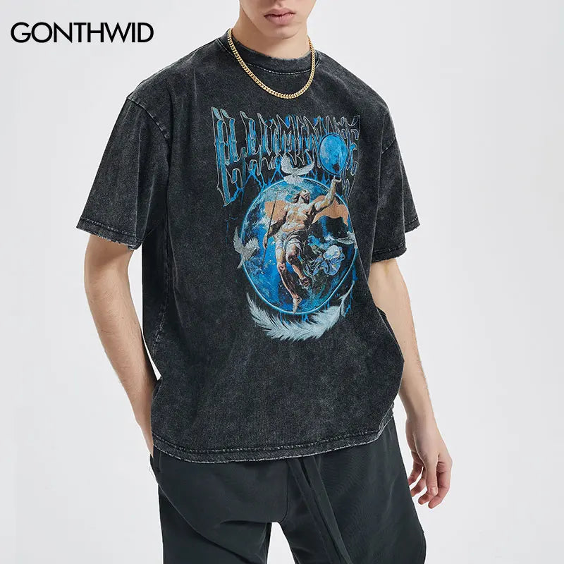 Skatercore Top – 2023 Streetwear T Shirt Hip Hop Vintage Painting Graphic Pri – Modern Streetwear for Everyone