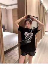 Gothic Aesthetic print tee – New Luxury Sweet Girl Giraffe Diamonds Crystals T Shirts Kor