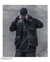 trendy coat featuring hip hop loose vest sportswear men casual cargo waistcoat with pockets military jacket coat streetwear tactical vests sweatshirts design – premium quality jacket for men