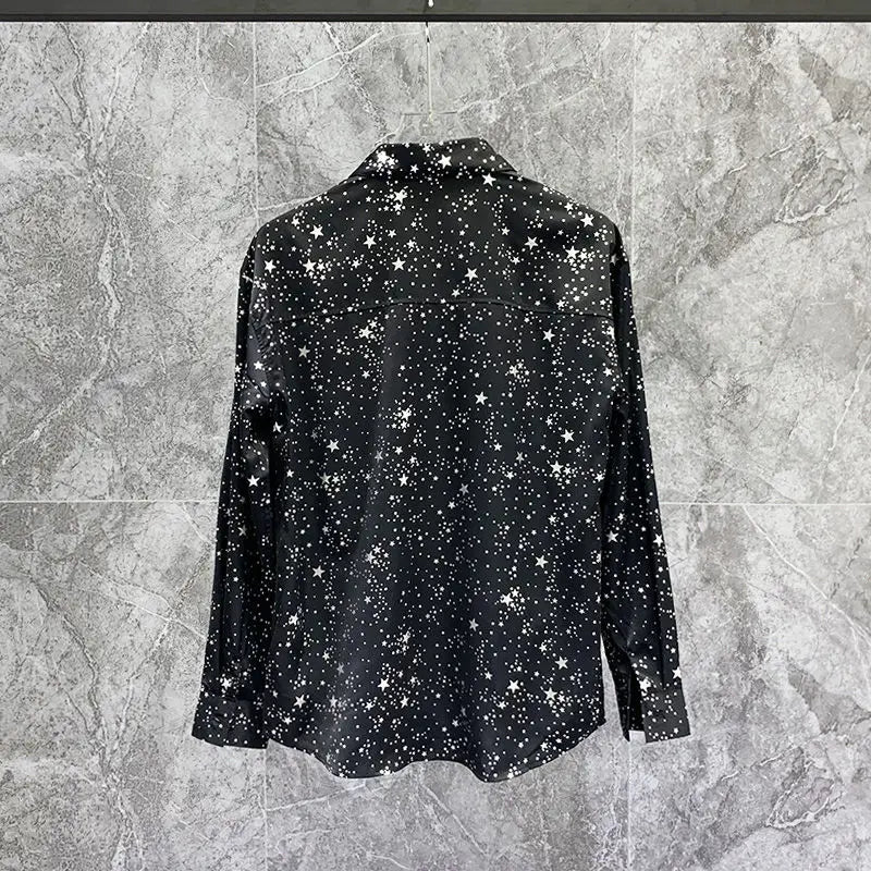 2023 Summer New Fashion Korean Light Luxury Fashion Shirt Men's Loose Long-sleeved Shirt Boutique Clothing Simple Style
