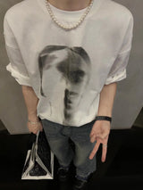 Glitchcore Crying angel – American T Shirt Men Short Sleeved Niche Trendy Brand Pure C