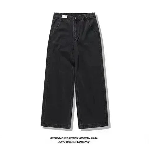 american fashion pattern embroidery loose women street y2k new hip hop punk oversized mopping wide leg pants couple casual jeans unique jeans style 3063