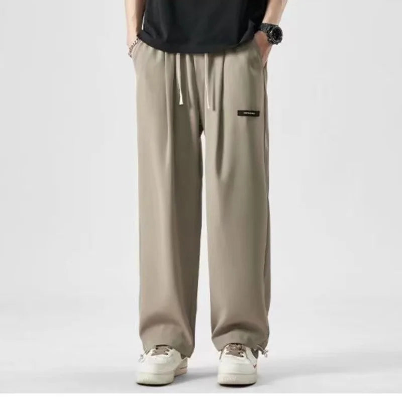 2024 new y2k straight gym pants mens korean fashion sportswear drawstring wide leg sweatpants casual baggy vintage trousers streetwear sweatpants