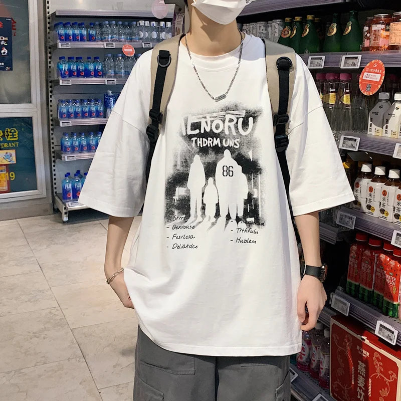 Cyberpunk Chrome print – New Anime Graphic Print Short Sleeve T Shirt For Men Hip Hop
