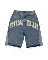 American Street Harajuku Retro Denim Shorts with Letter Embroidery Oversized Jeans Men Y2k Loose Casual Versatile Shorts Women