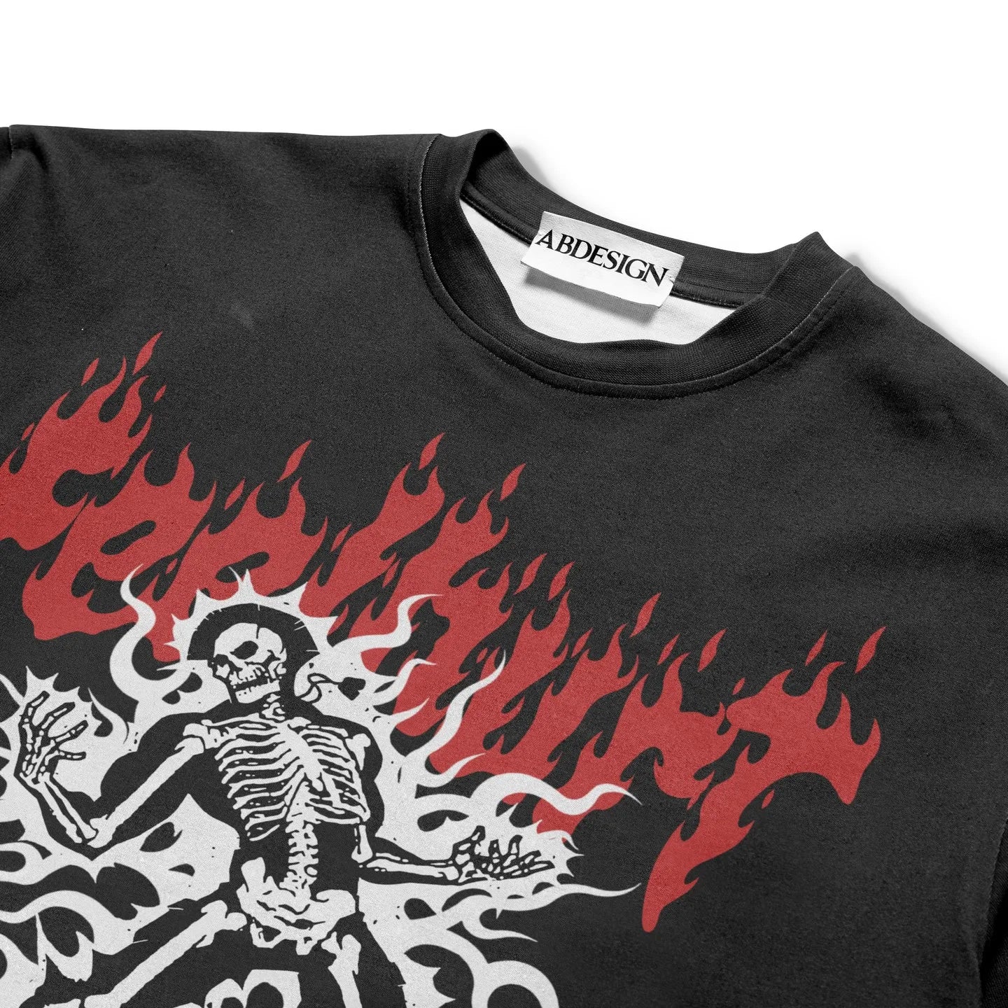 Grunge Y2K T-Shirt – Bleached Effect with Cursed Skull Art