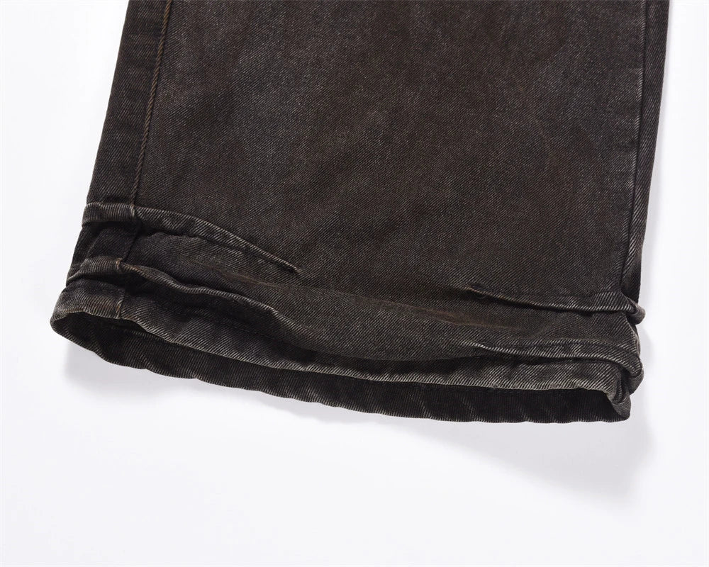 vintage baggy jeans men tie dyed distressed loose straight denim pants luxury designer jeans male streetwear hip hop trousers unique jeans style 175