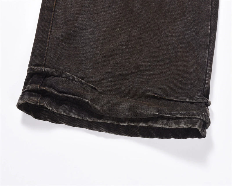 vintage baggy jeans men tie dyed distressed loose straight denim pants luxury designer jeans male streetwear hip hop trousers unique jeans style 175