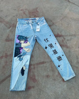 harajuku japanese anime style streetwear y2k jeans for men wide trouser graphic new women high waist jeans wide leg jeans pants unique jeans style 4992