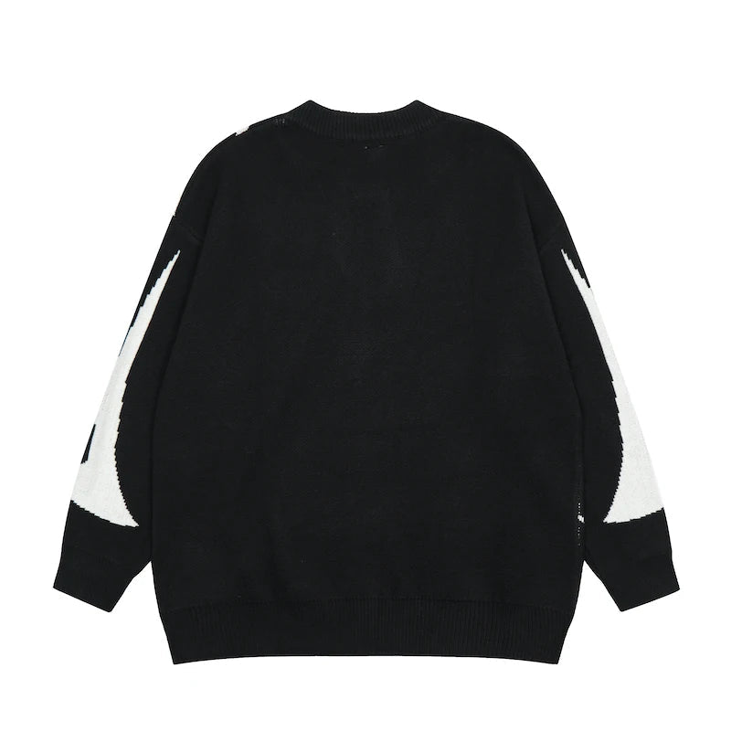 mens streetwear sweater hip hop letter geometry knitted sweater pullover new casual autumn o neck cotton sweater unisex jumpers - high quality cotton hoodie, 2025 streetwear drop, anime inspired graphic hoodie