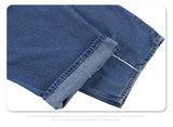 2024 autumn and winter new stitching straight jeans