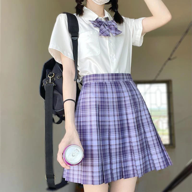 Jk Uniforms Gyaru School Uniform for Girl Student Pleated Skirt Uniform Set Women Short Sleeve Bow Tie Seifuku Japanese Style