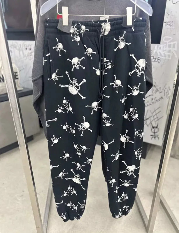 new 2023 hot luxury men classic skull head black saint comfortable cotton parkour sweat casual pants sweatpants 710 unique joggers style 4378