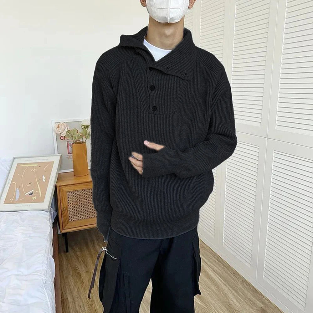 layered flame street knit, photo-ready knit, trendy urban fashion top for men, layered streetwear look