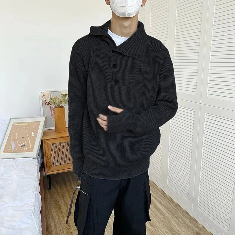 layered flame street knit, photo-ready knit, trendy urban fashion top for men, layered streetwear look