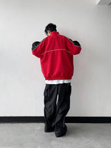 techwear zip bomber, urban fashion, for men, fall streetwear outfit, oversized style, layered fashion, modern aesthetic, graphic detail
