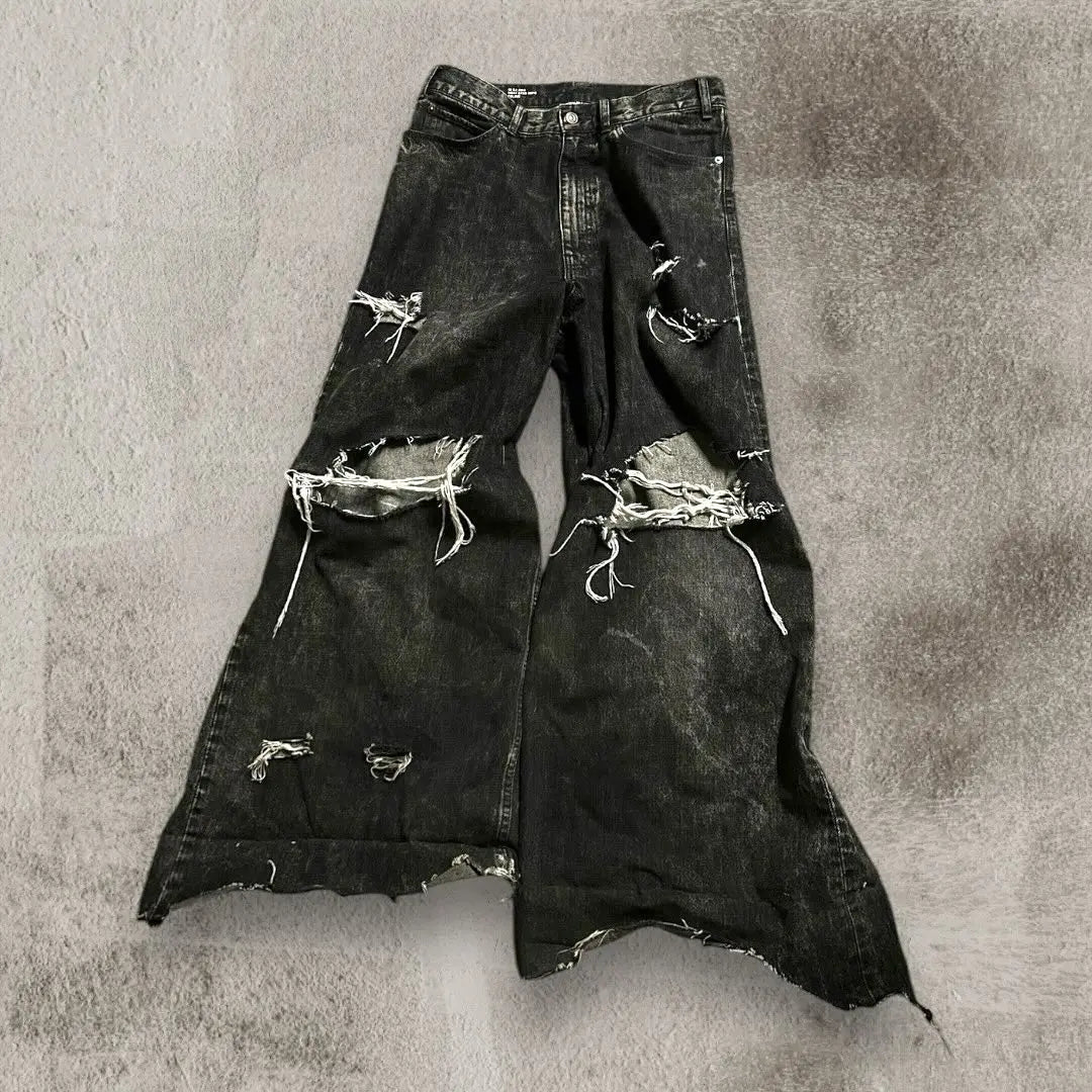 2024 new black ripped baggy jeans goth retro y2k denim pants men and women casual hip hop straight wide leg trousers streetwear denim street jeans