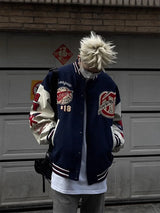 grunge street bomber, modern fit for men, oversized fit