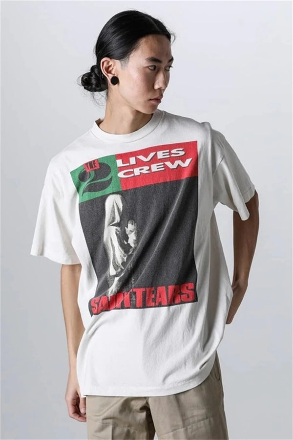 cyberpunk streetwear top featuring summer vintage retro letter print high street loose casual cotton t shirt tops