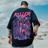 Skatercore Tribal flames – Samurai Slayer Harajuku Kawaii T Shirt Men Punk Y2K Print
