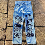 harajuku popular anime kokushibo print baggy jeans new style wide leg trouser y2k streetwear for men women high waist pants unique jeans style 4330
