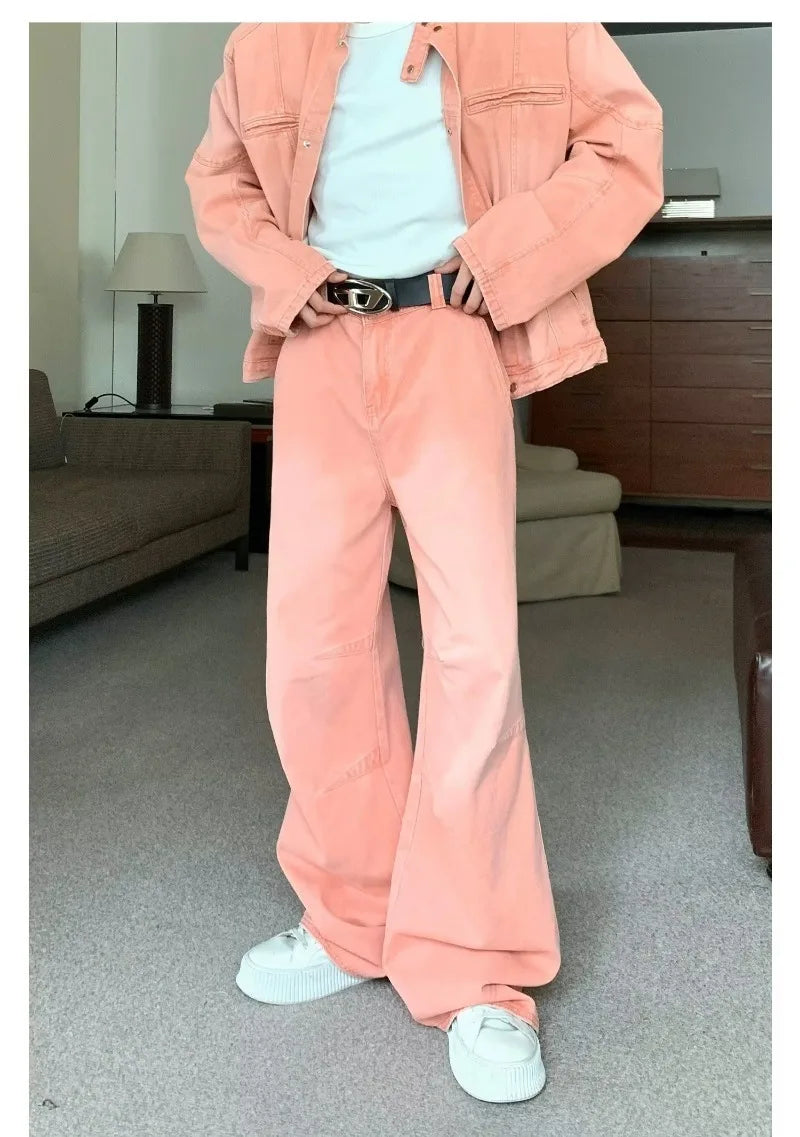 outdoor high street denim mens sets spring single breasted trendy harajuku jackets cowboy two piece hip hop couple suits new unique jeans style 4853