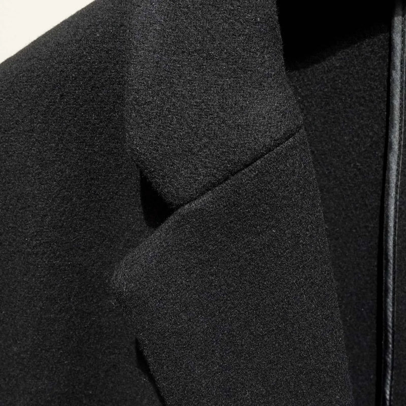 European and American men's medium and long 40% wool woolen gray suit collar woolen coat men