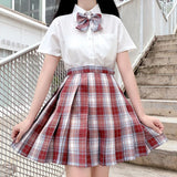 Jk Uniforms Gyaru School Uniform for Girl Student Pleated Skirt Uniform Set Women Short Sleeve Bow Tie Seifuku Japanese Style