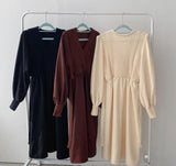 Winter Dress Long Elegant Splicing Stripes Y2k Knitted Dress Women Koean Fashion Long Sleeve Dresses Female Club Party Vestidos