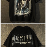 Y2k Aesthetic piece – American Retro High Street Pure Cotton Short Sleeved T Shirt