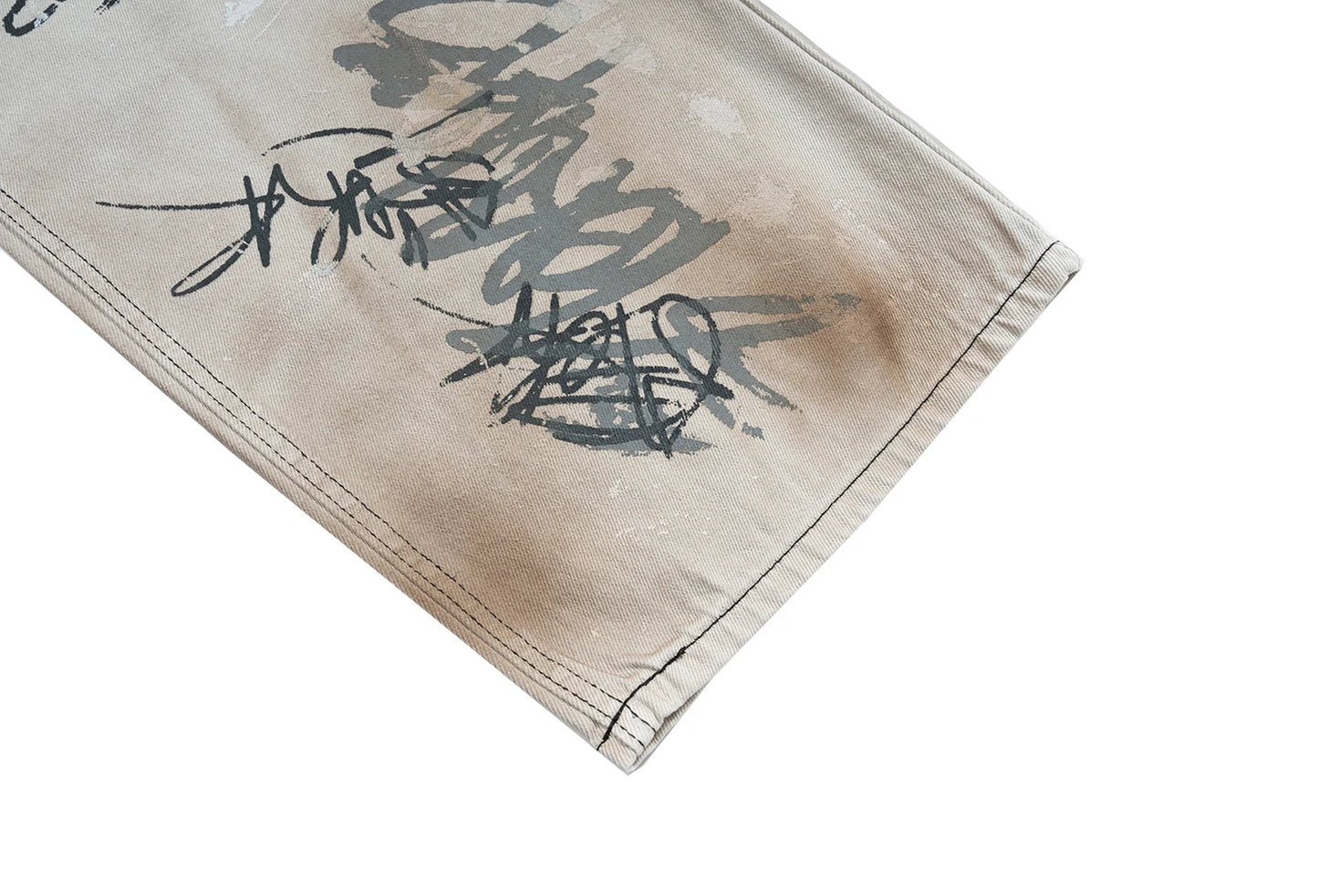 hand painted graffiti washed baggy jeans for men and women y2k streetwear pantalones hombre casual denim trousers oversized unique jeans style 6019
