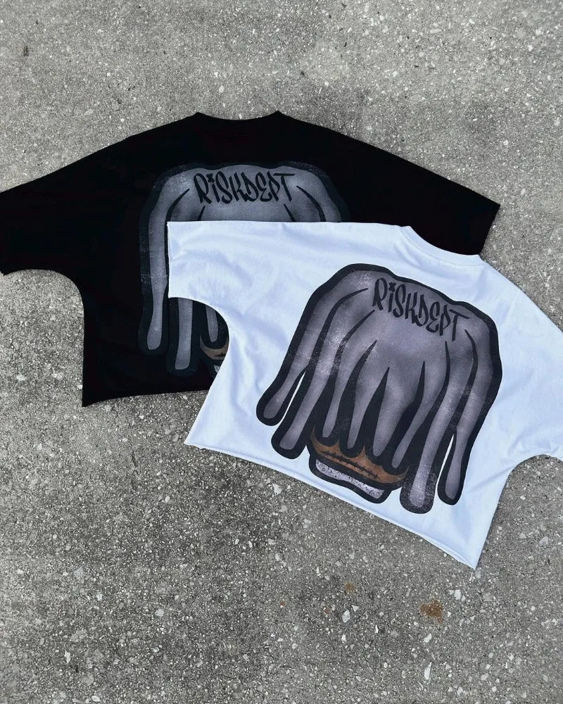 Grunge Oversized shirt – Street Fashion Harajuku Retro Trendy Brand Tops Men Y2K Goth