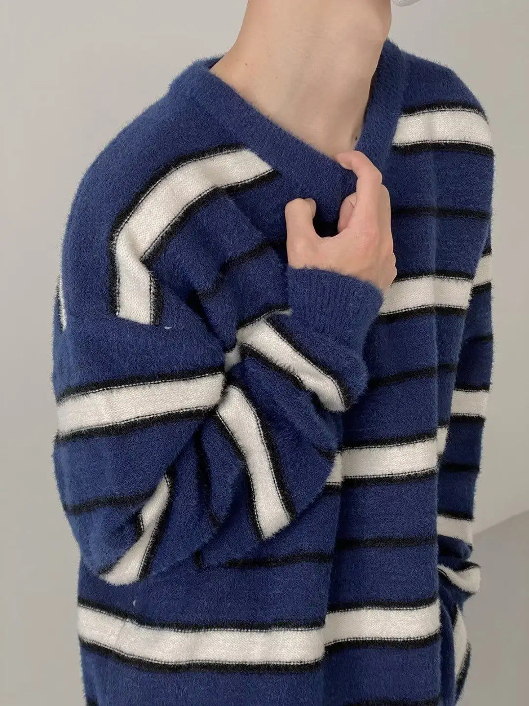 grunge oversized knit streetwear piece for layered look and winter street fits, ideal for men’s fashion and seasonal streetwe