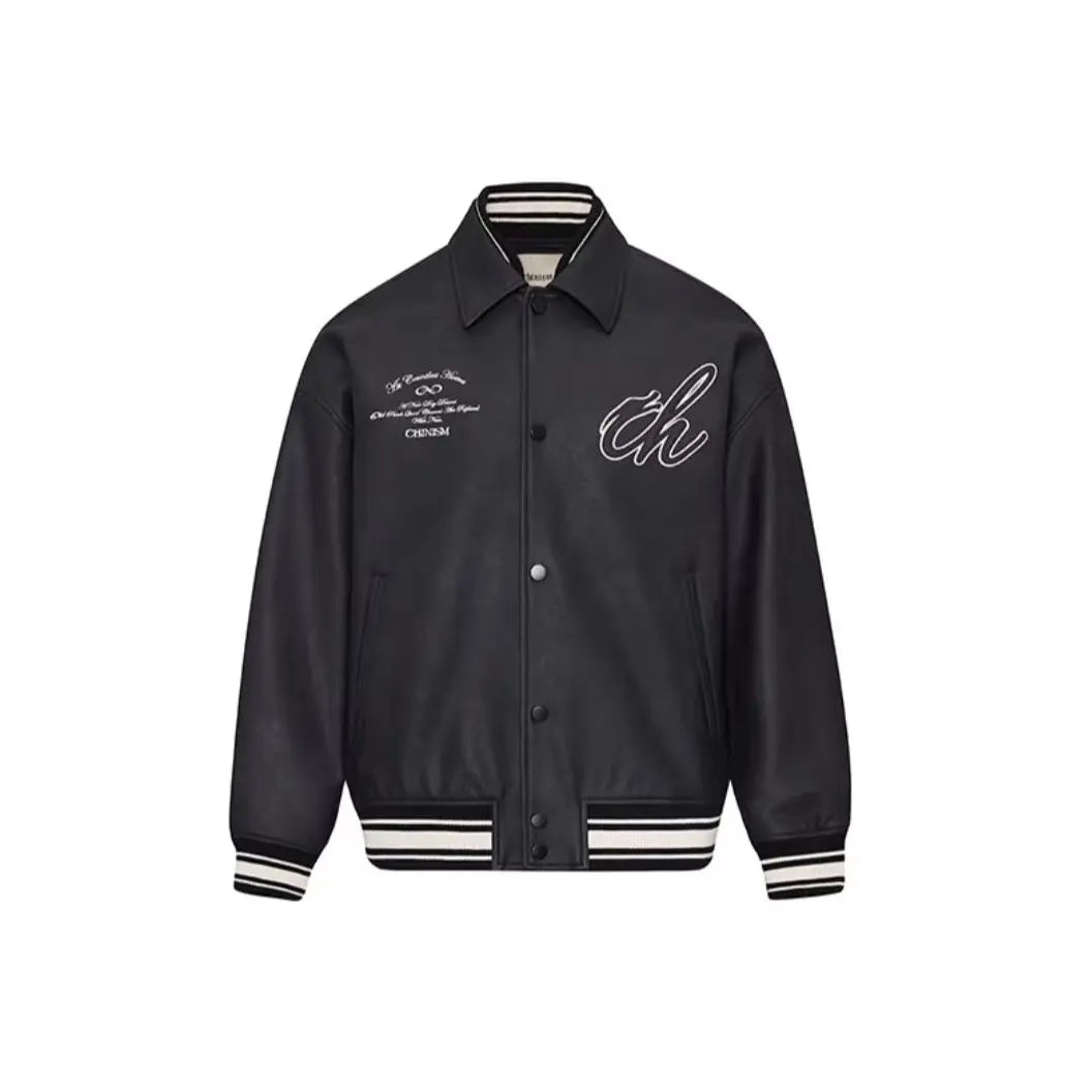 retro baseball bomber, daily drip outerwear, casual outfit