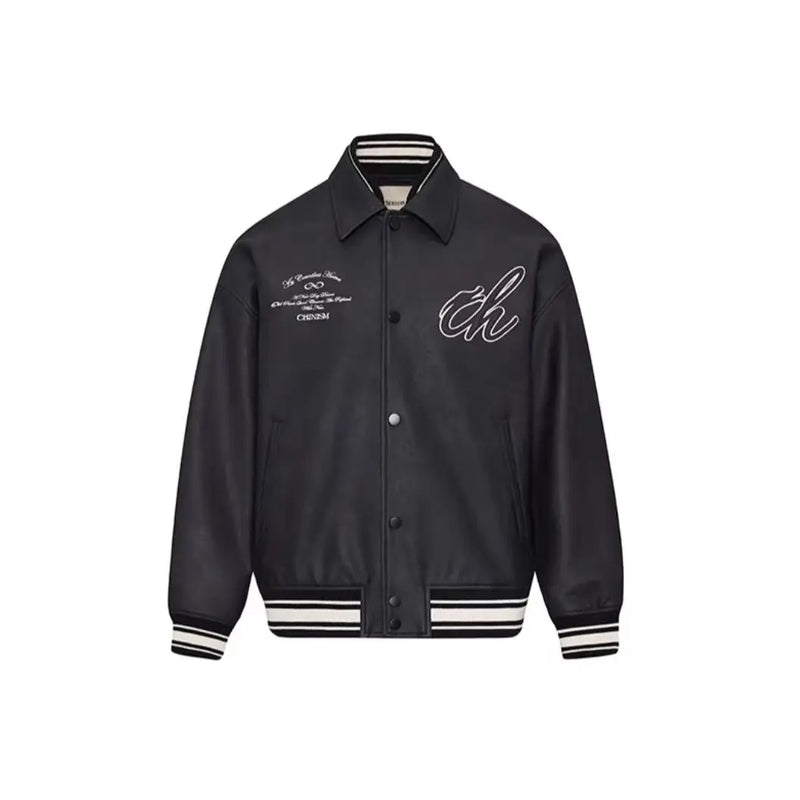 retro baseball bomber, daily drip outerwear, casual outfit
