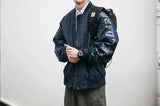 leather varsity jacket, cold weather layer, hip hop