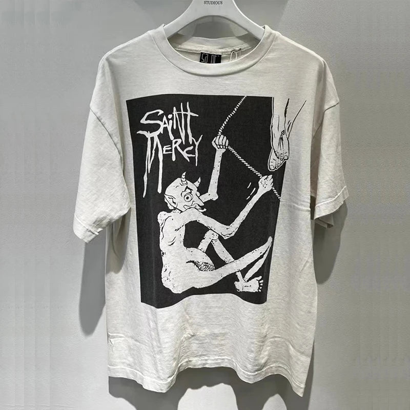 Vaporwave Streetwear – New Saint T Shirts Men Woman High Quality Casual Loose Angel – Urban Streetwear for Men & Women