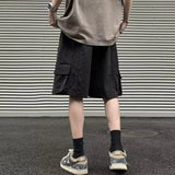 mens military cargo shorts solid multi pocket casual fitness loose work pants 2024 hip hop male shorts joggers hot casual pants relaxed fit joggers