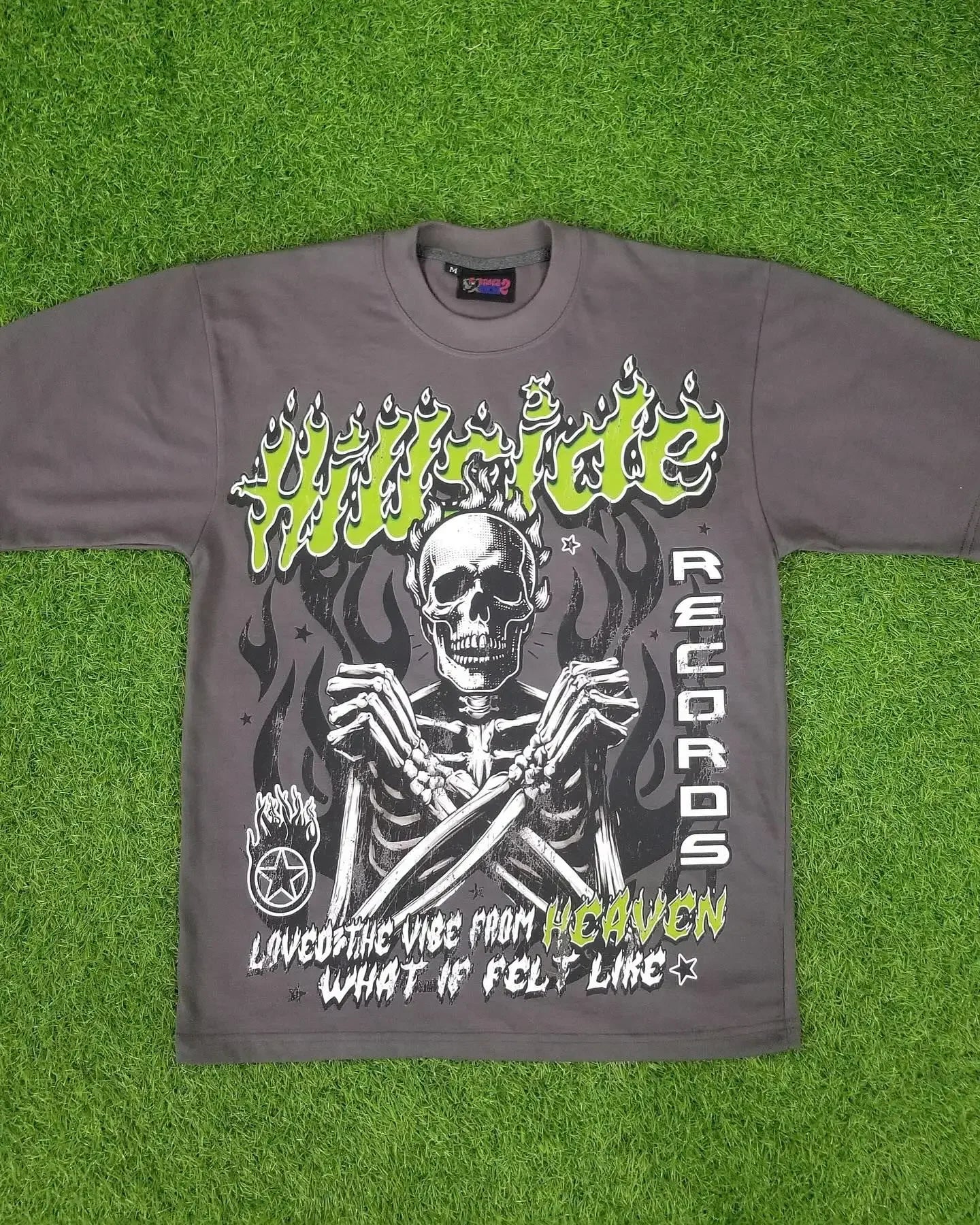 Cyberpunk Melting smiley – 2024 New Summer Trend Skull Bone Print Oversized T Shirt Men