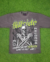 Cyberpunk Melting smiley – 2024 New Summer Trend Skull Bone Print Oversized T Shirt Men