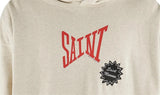 Skateboarding culture hoodie with oversized fit and graffiti elements