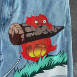 harajuku y2k baggy jeans the winged dragon of ra print wide leg denim pants popular anime jeans streetwear trouser men clothing unique jeans style 5750