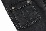 retro washed denim jeans mens bottom zipper jean trousers with pockets hip hop fashion high street slim fit pants joggers jeans unique joggers style 3118
